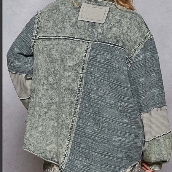 POL NWT Long Sleeve French Terry Contrast Jacket Size Large - Picture 4 of 4